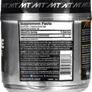 MUSCLETECH - CREATINA PLATINO SIN SABOR DE 80 PORCIONES (400G)