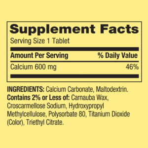 SPRING VALLEY CALCIO 600MG (100 TABLETAS)