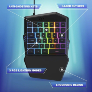 BUGHA TECLADO LED PARA JUEGOS CON UNA MANO