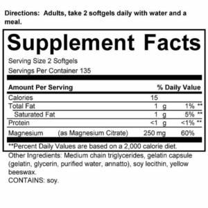 KIRKLAND CITRATO DE MAGNESIO 250MG (270 CÁPSULAS BLANDAS)