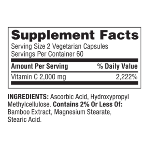 SPRING VALLEY VITAMINA C 2,000MG (120 CAPSULAS VEGETALES)